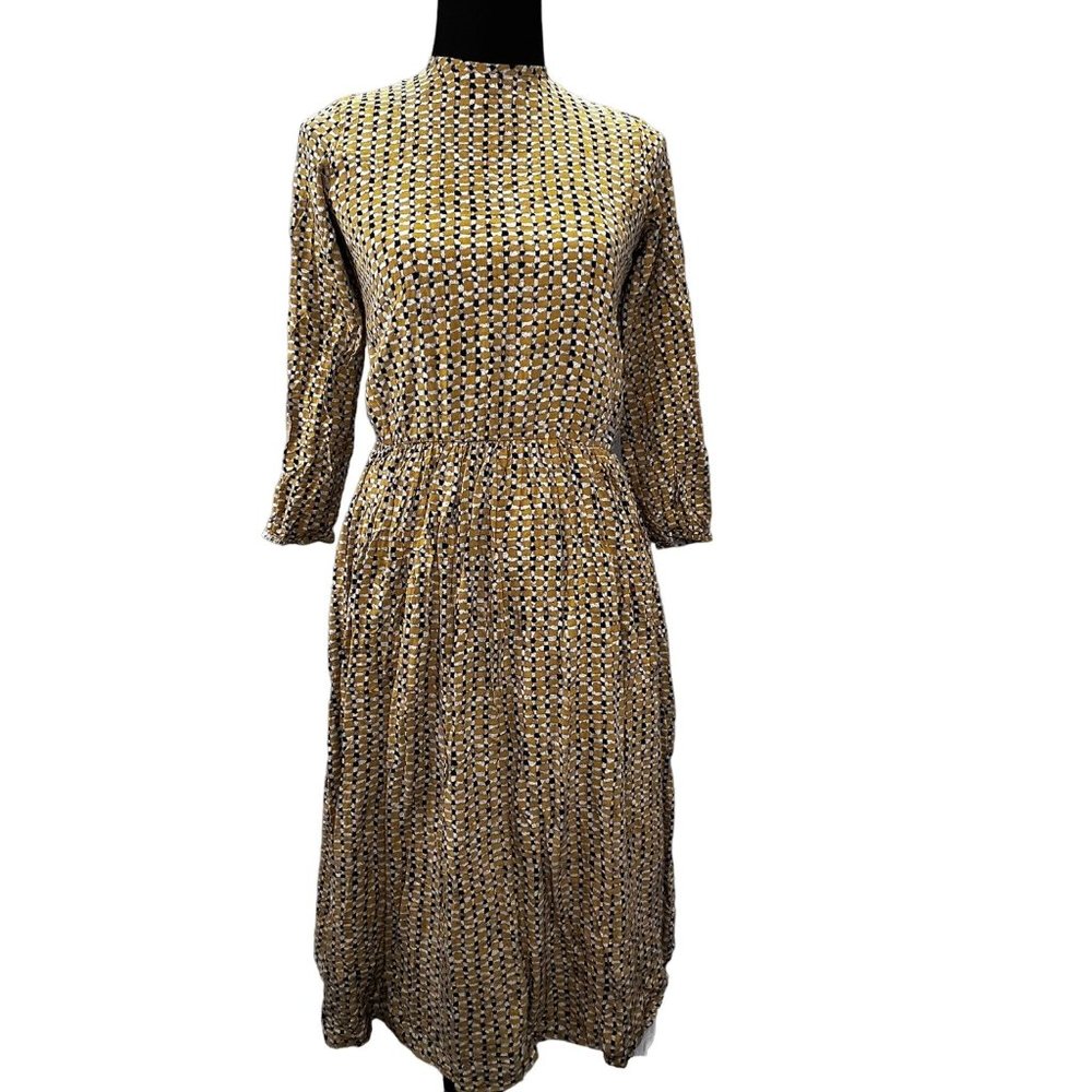 Handmade Modest Prairie Amish Mennonite Dress size S/M Tan Zippered